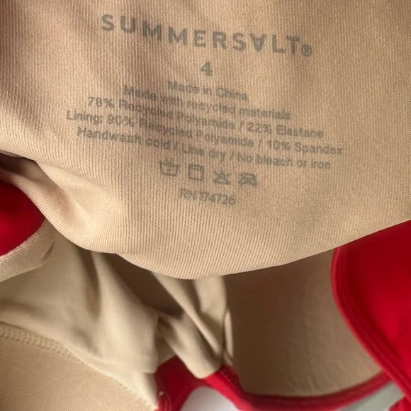 Summer Salt The Ruched Backflip One Piece Swimsuit red lava color size 4 - Picture 5 of 7